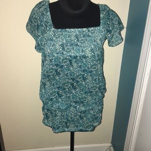 A very nice blue and green blouse